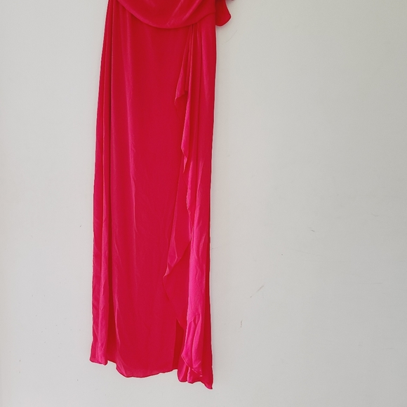 NWT BCBGMAXAZRIA  "Kendal" lipstik red Gown One Shoulder - Picture 6 of 11